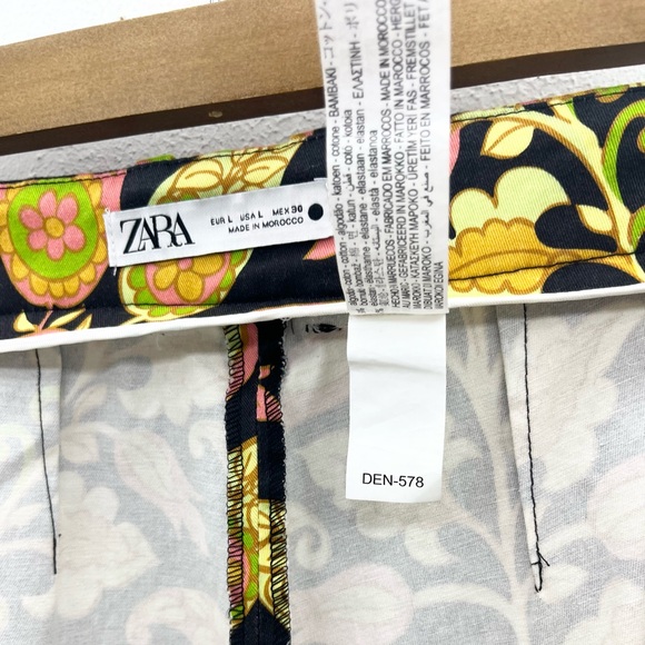 Bright Zara 70’s Paisley Print Large Pants - Picture 2 of 6